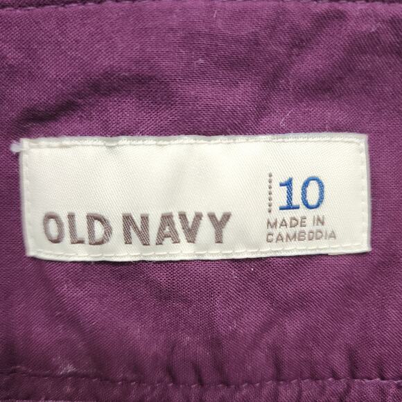 Old Navy Skirt Womens 10 Purple Corduroy Pleated A-Line Mini Stretch Preppy - Picture 3 of 8